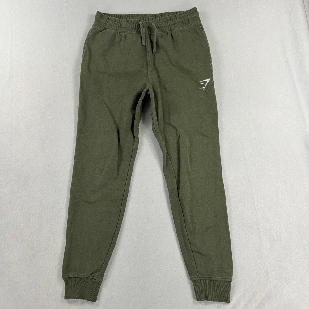 Gymshark Joggers Olive Green Tapered‎ Fleece Sweatpants Mens Small